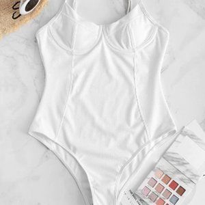 ZAFUL White Underwire One-piece Swimsuit NWT
